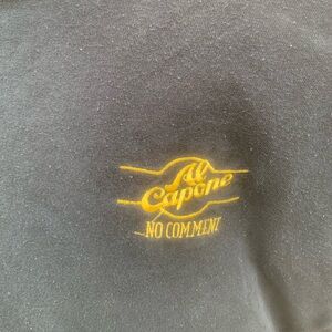 Rare Vintage Al Capone No Comment embroidered logo tee black XL great condition
